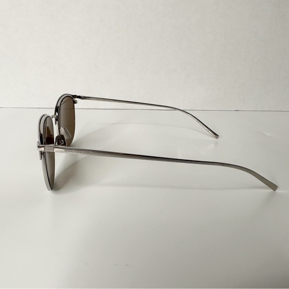 NEW Saint Laurent SL 148 T 003 Silver Classic Sunglasses w Case - Picture 6 of 12